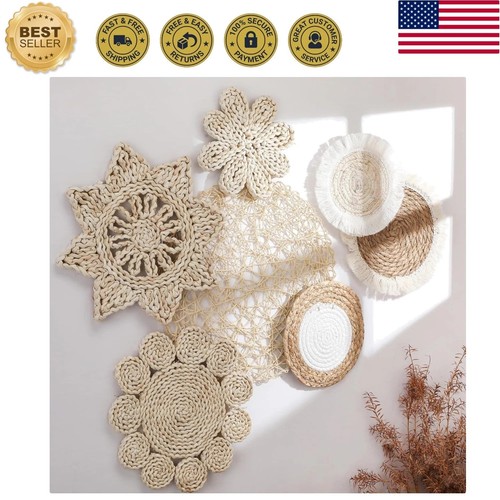 Pcs boho wall baskets decor - 7,