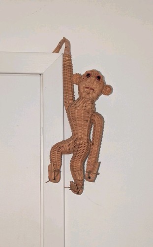 Vintage wicker hanging - hanging, monkey