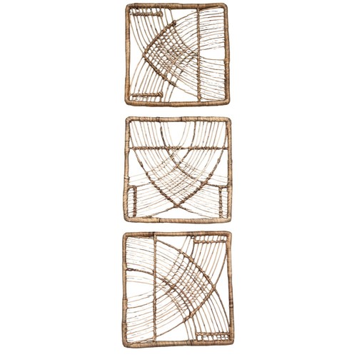 Vtg wicker wall - wall, 3