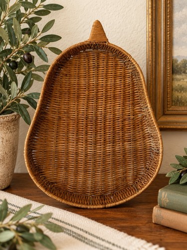 Vintage boho rattan pear - rattan,