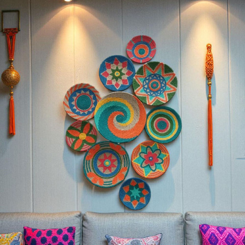 Boho wicker wall - wicker, basket