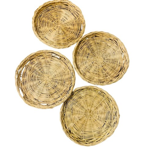 Boho wicker bamboo basket wall - bamboo,